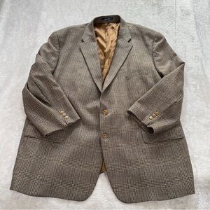 CHAPS Ralph Lauren Vintage 90s Wool Blazer Men’s 56R Glen Plaid Dad Jacket